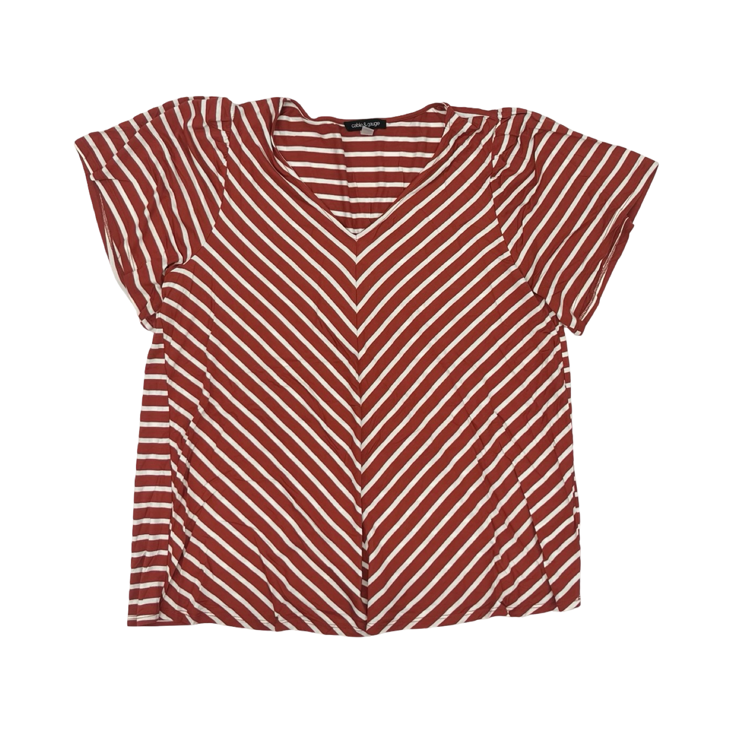 Top Ss By Cable And Gauge In Red & White, Size:1X
