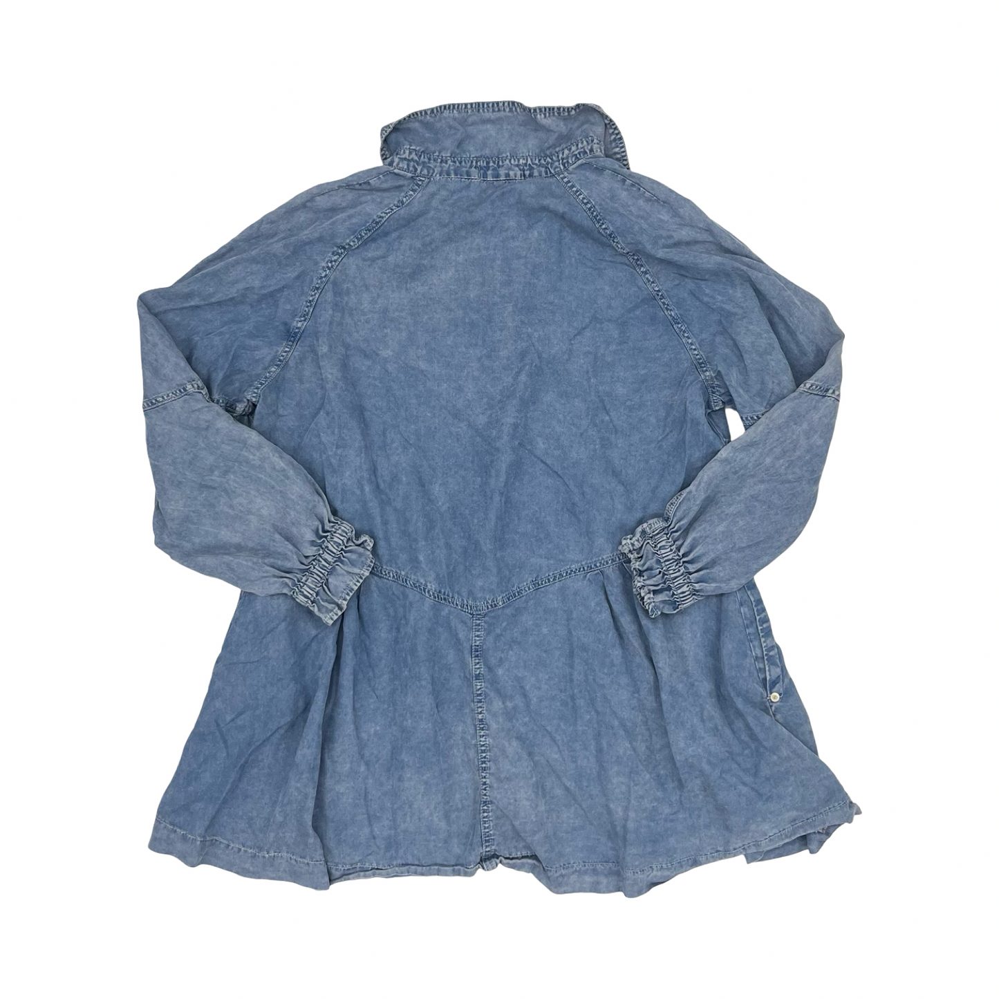 Top Ls By Zenana In Blue Denim, Size:Xl