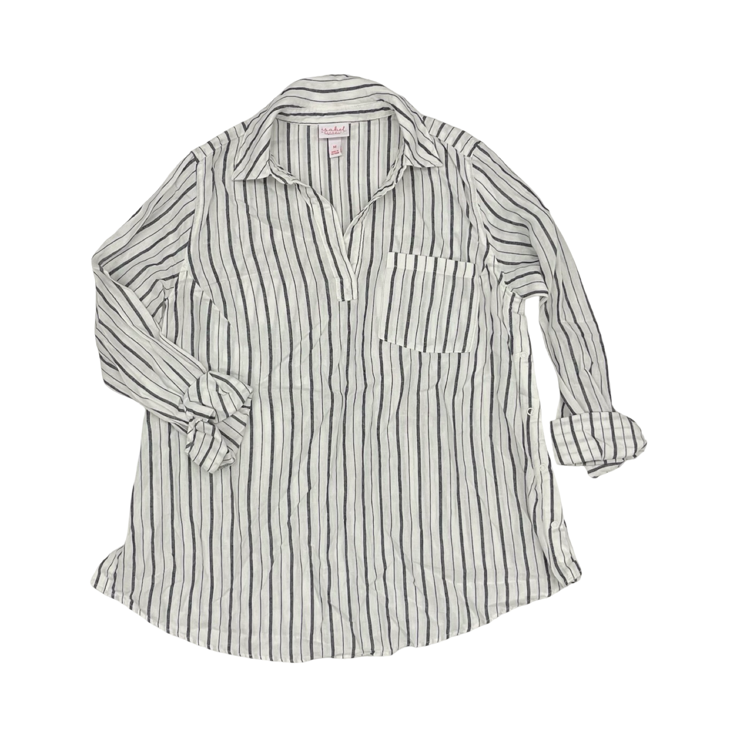 Blouse Ls By Isabel Maternity In Striped Pattern, Size:M