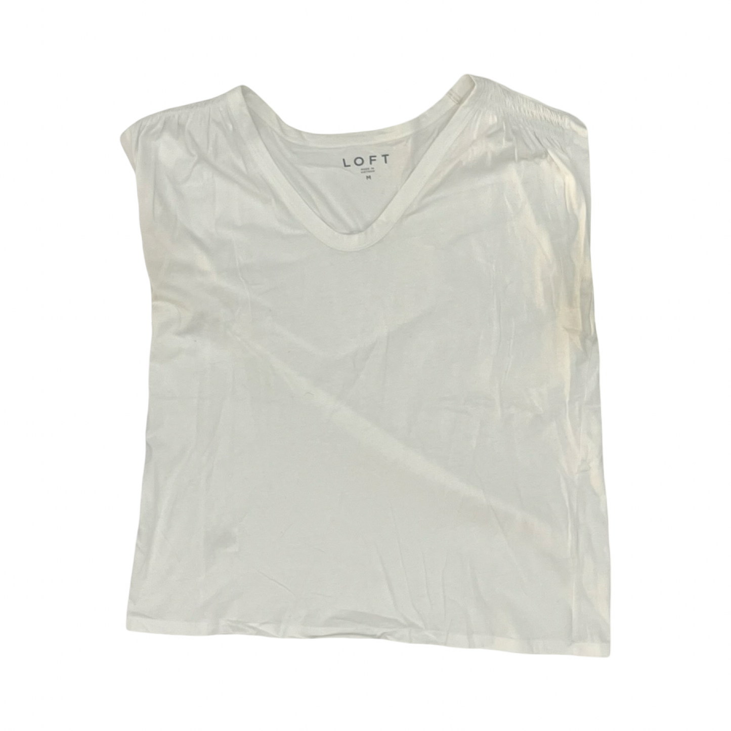 Top Sleeveless By Loft In White, Size:M