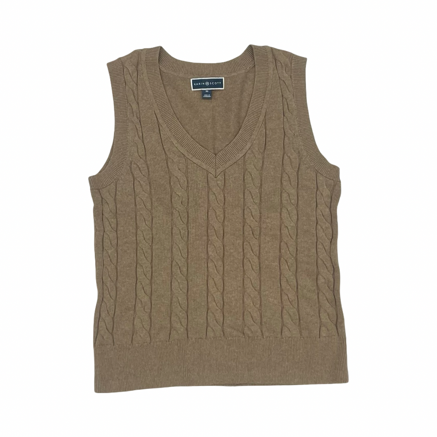 Vest Sweater By Karen Scott In Brown, Size:Xs