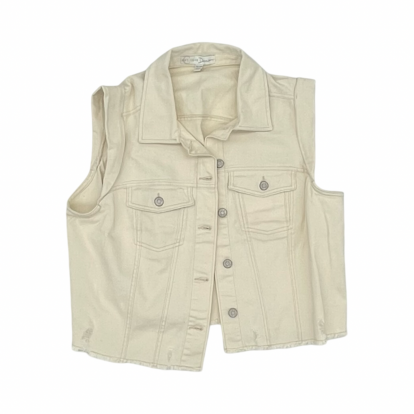 Vest Other By Cato In Cream, Size:1X