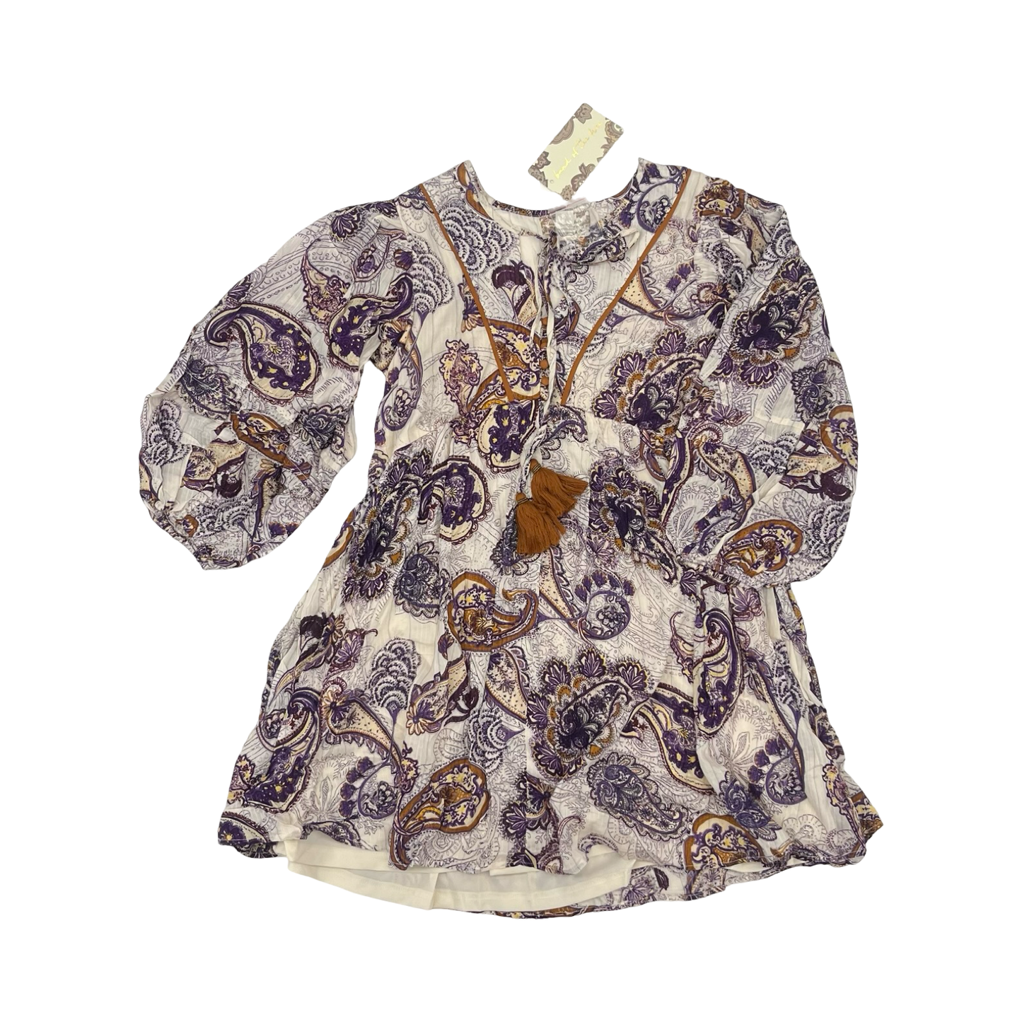 Dress Casual Short By Clothes Mentor In Cream & Purple, Size:Xs