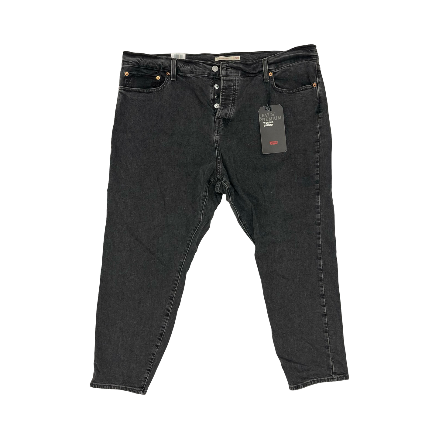 Jeans Skinny By Levis In Black Denim, Size:22