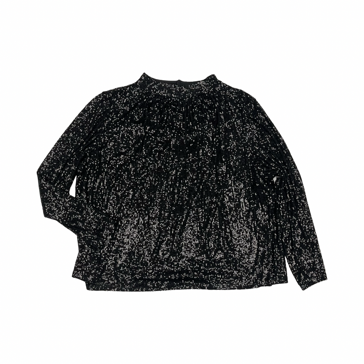 Blouse Ls By Eloquii In Black, Size:3X