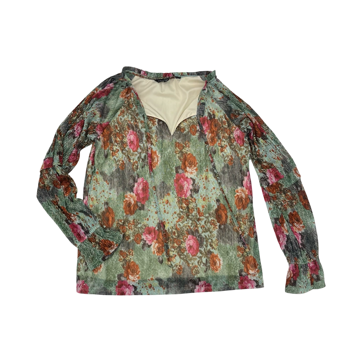 Blouse Ls By Colleen Lopez In Green, Size:M