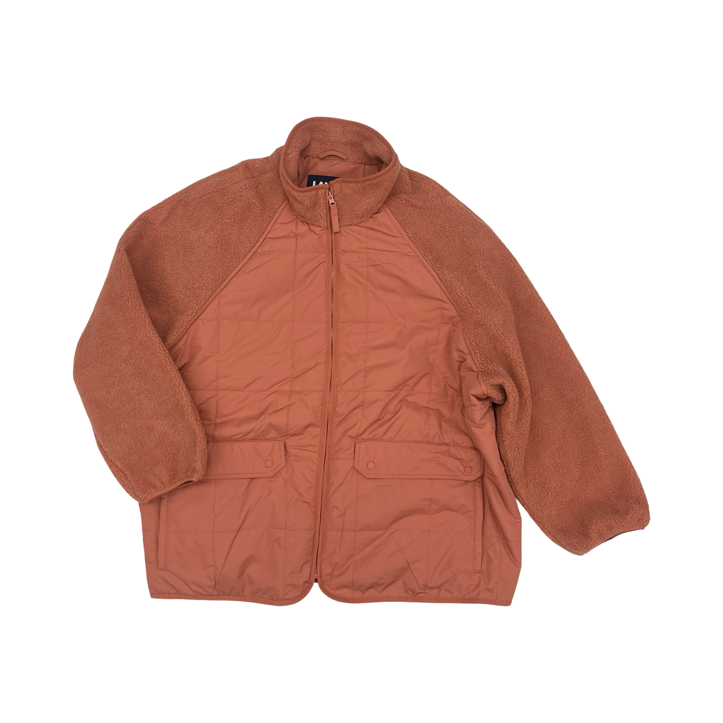 Jacket Fleece By Lands End In Orange, Size:3X