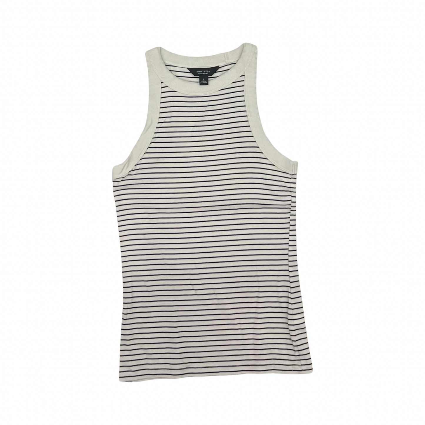 Tank Top By Simply Vera In Black & White, Size:L