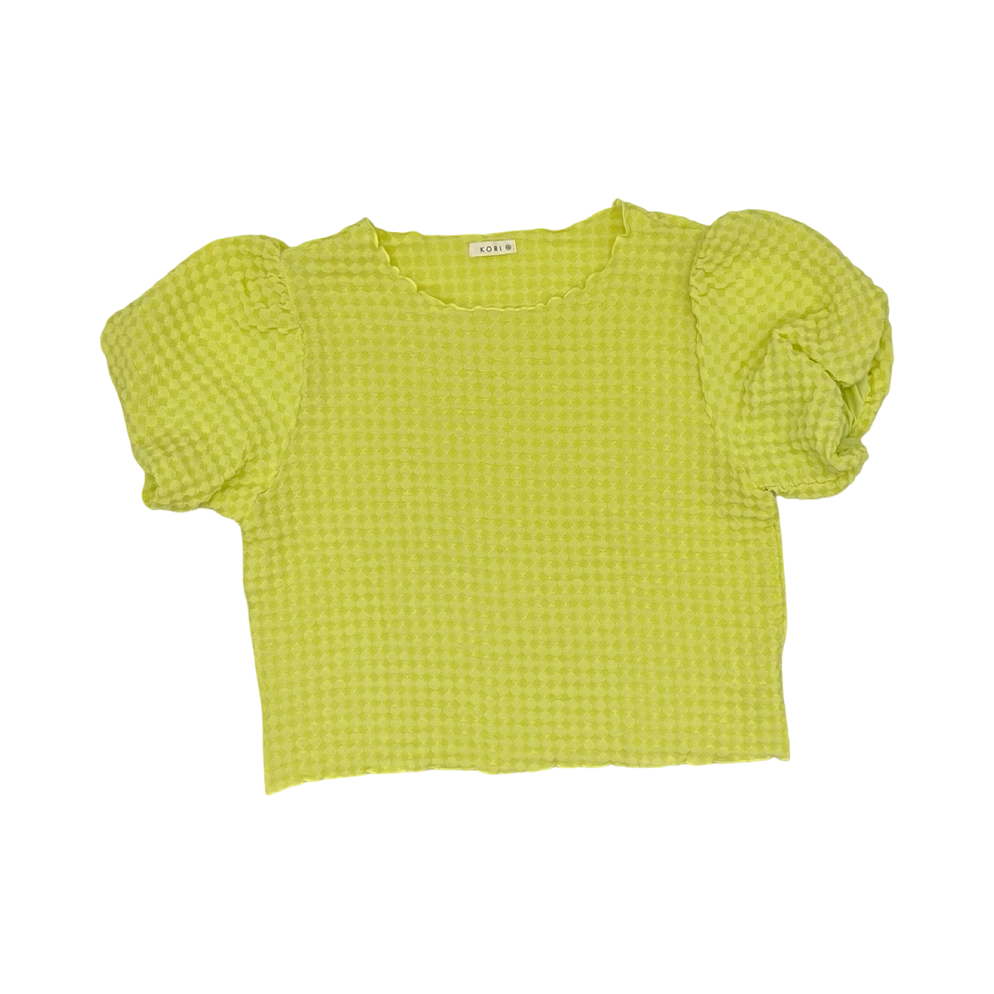 Blouse Ss By Kori America In Yellow, Size:1X