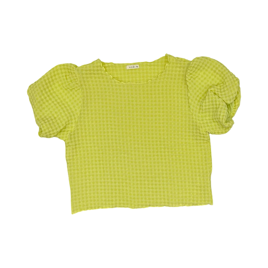 Blouse Ss By Kori America In Yellow, Size:1X