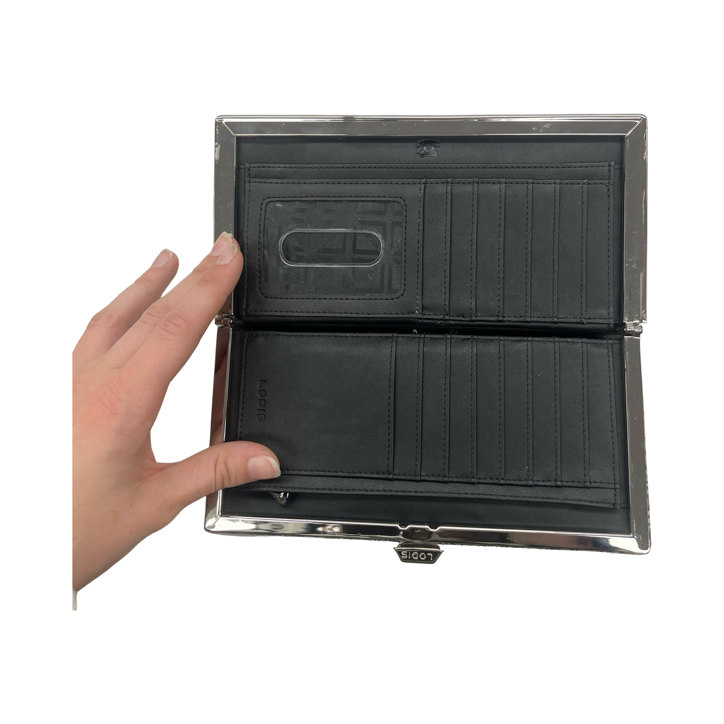 Wallet By Lodis In Silver, Size:Medium