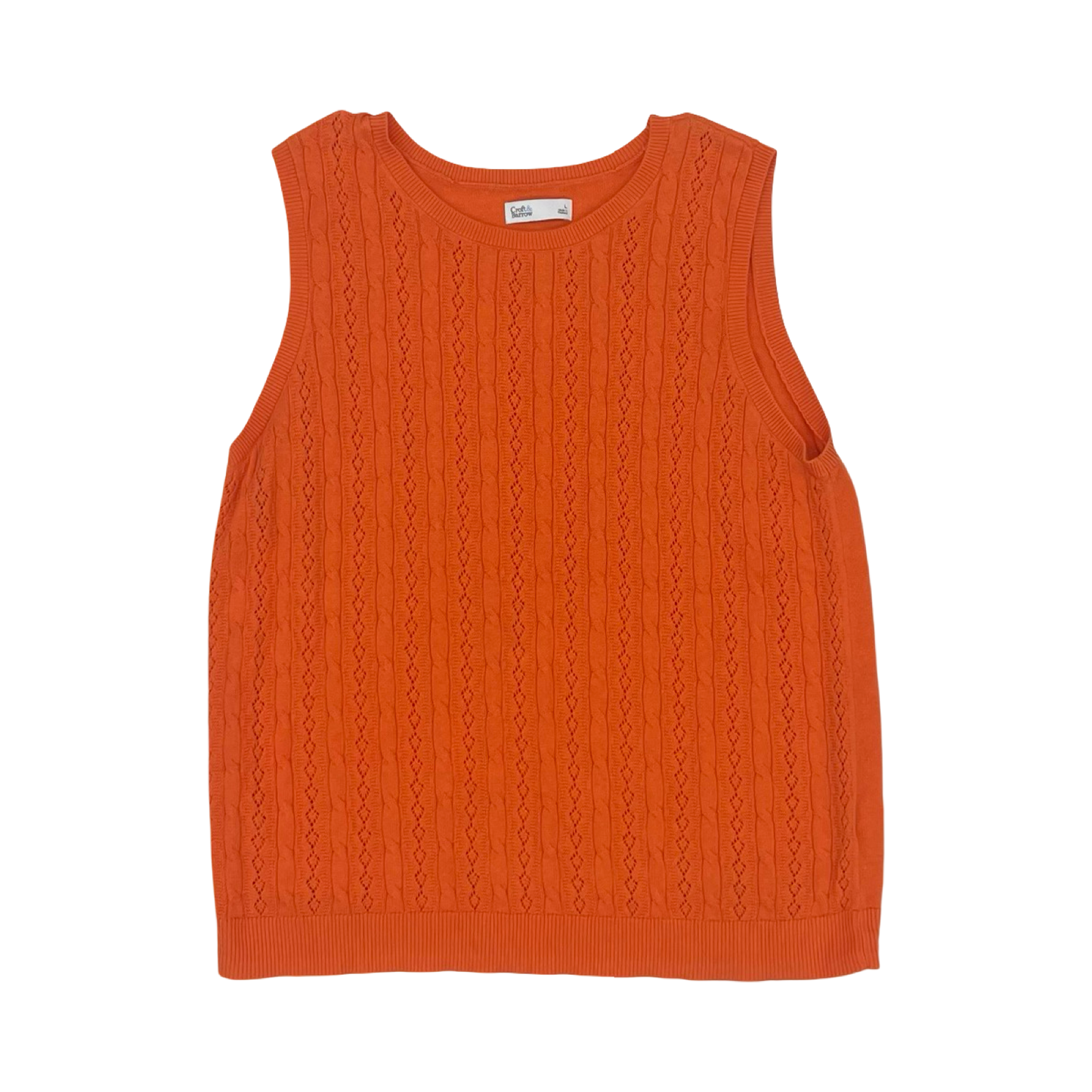 Vest Sweater By Croft And Barrow In Orange, Size:L