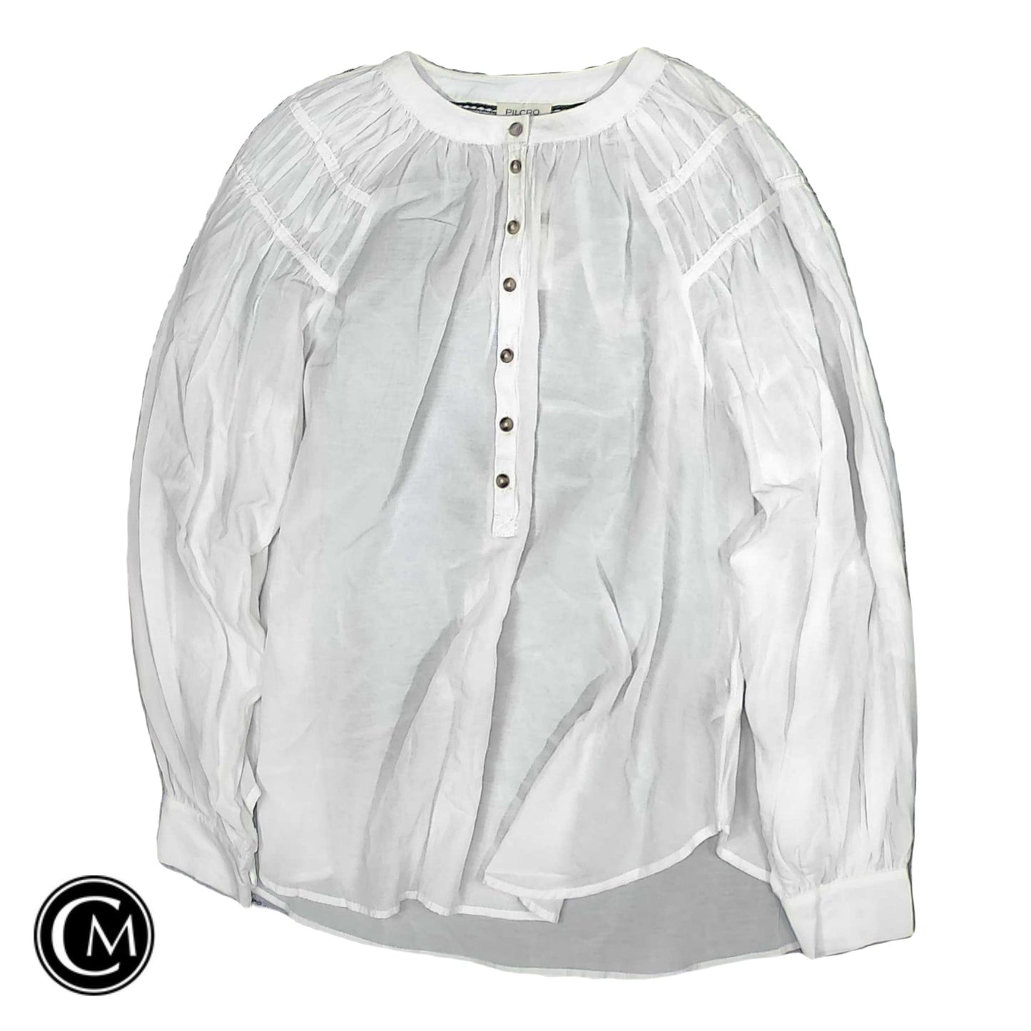 Blouse Ls By Pilcro In Ivory, Size: S