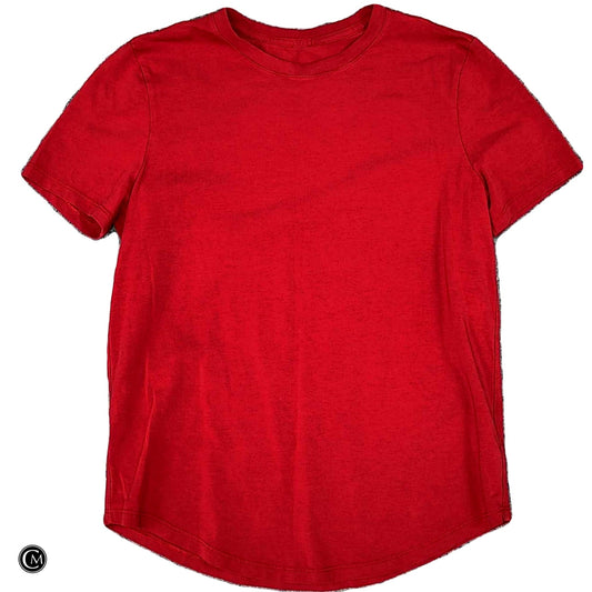Athletic Top Ss By Lululemon In Red, Size: S