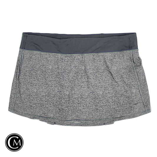 Athletic Skort By Lululemon In Black & Grey, Size: 16