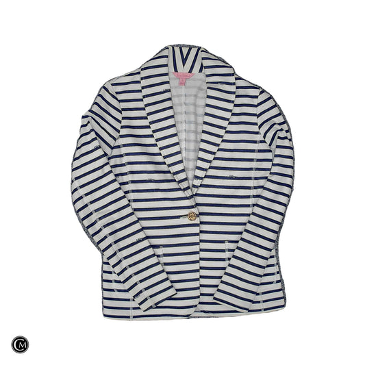 Blazer Designer By Lilly Pulitzer In Blue & White, Size: S
