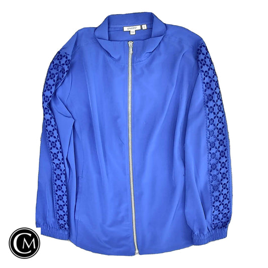 Athletic Jacket By Chicos In Blue, Size: Xl
