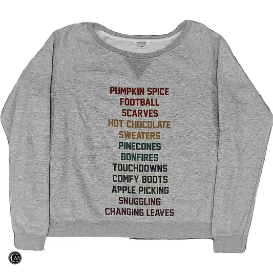 Sweatshirt Crewneck By Messy Bun Just Chillin' In Grey, Size: L