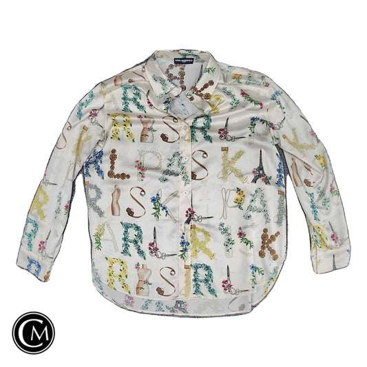 Blouse Ls By Karl Lagerfeld In Cream, Size: M