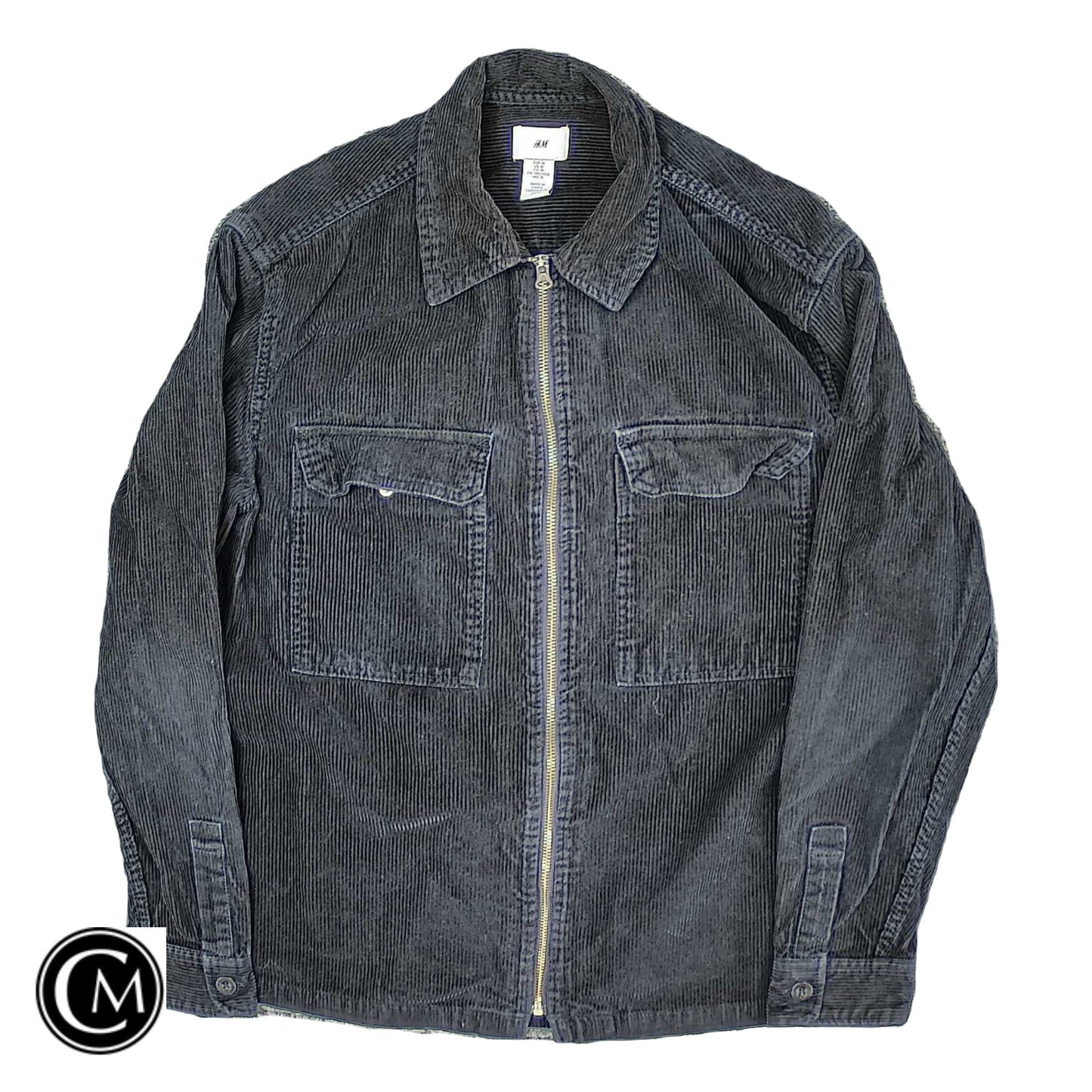 Jacket Shirt By H&M In Black, Size: M