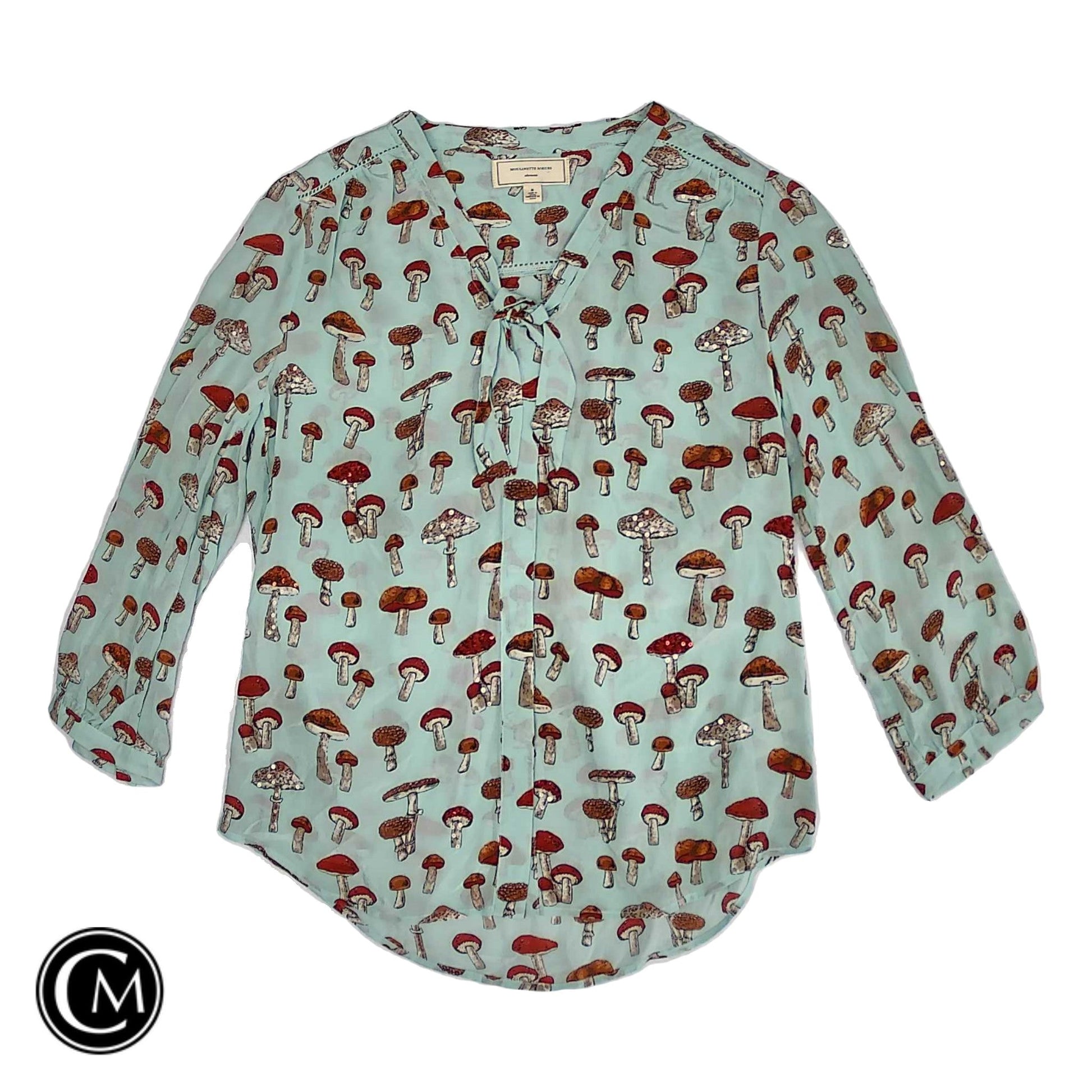 Blouse 3/4 Sleeve By Moulinette Soeurs In Blue & Red, Size: 6 image 1