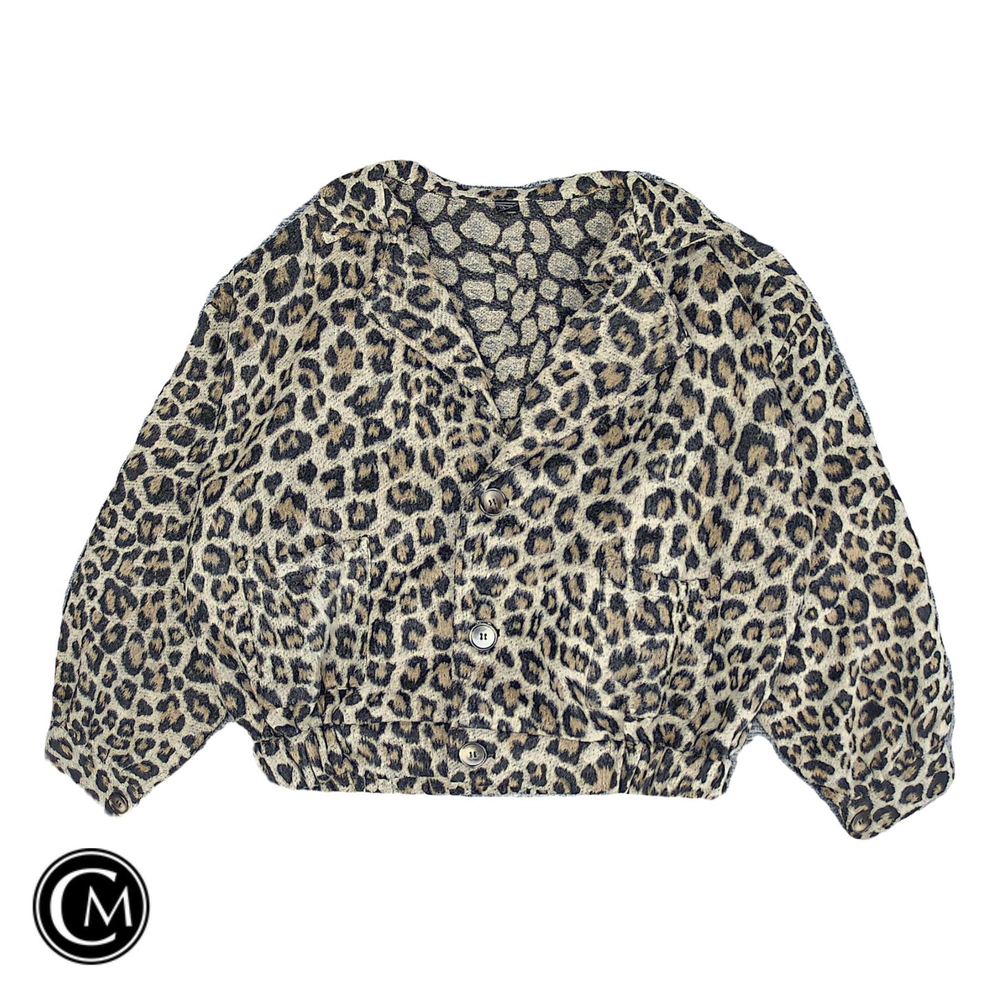 Jacket Shirt By Dazy In Animal Print, Size: Xl