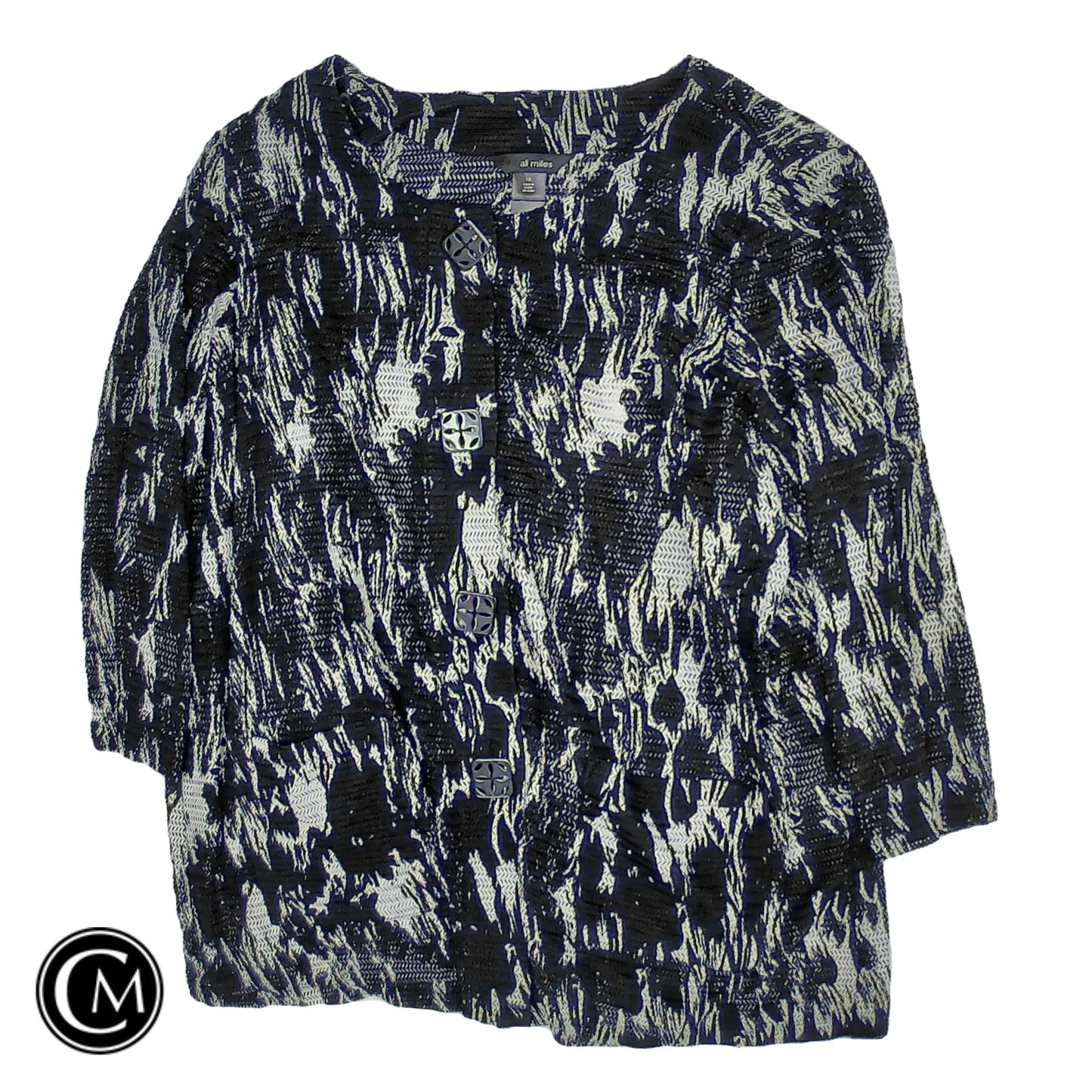 Tunic Ss By Ali Miles In Black & White, Size: 1x