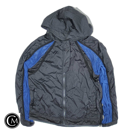 Jacket Windbreaker By Free People In Black & Blue, Size: M