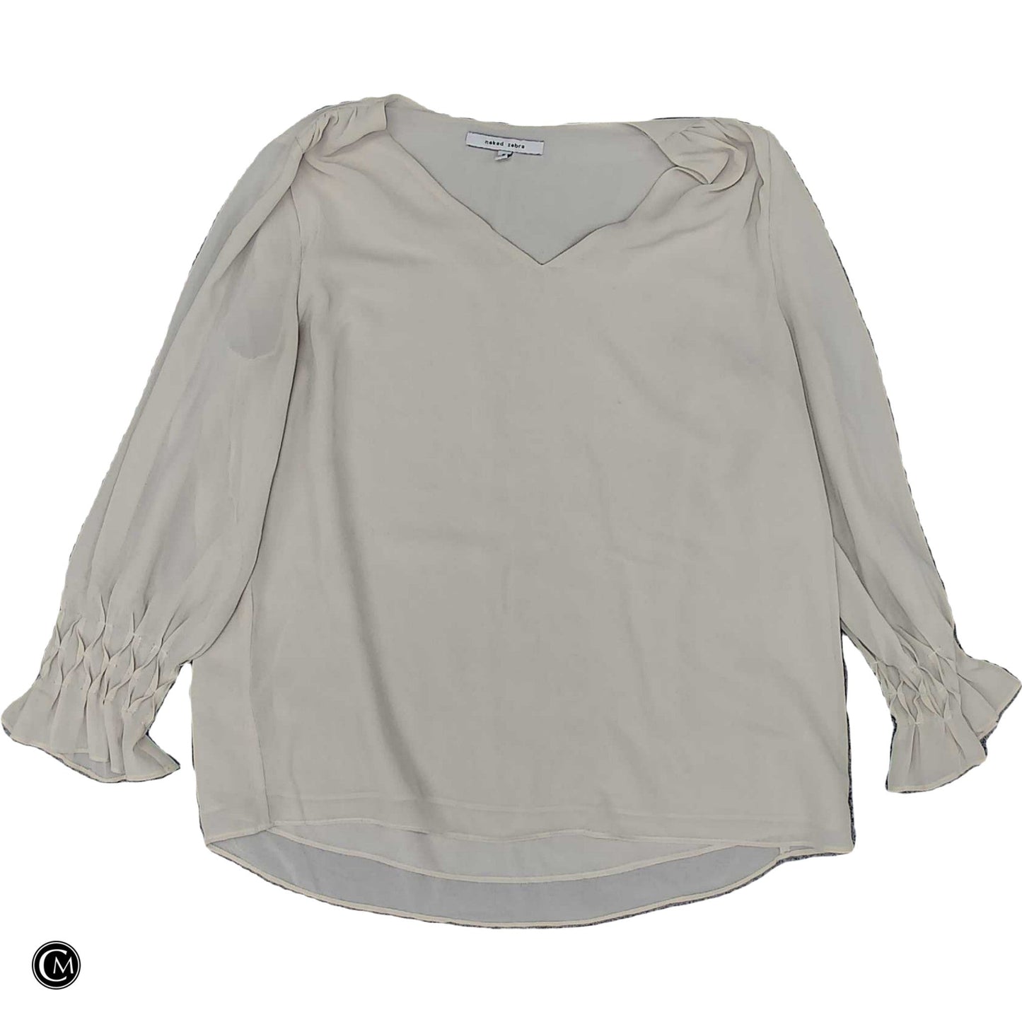 Blouse Ls By Naked Zebra In Tan, Size: S