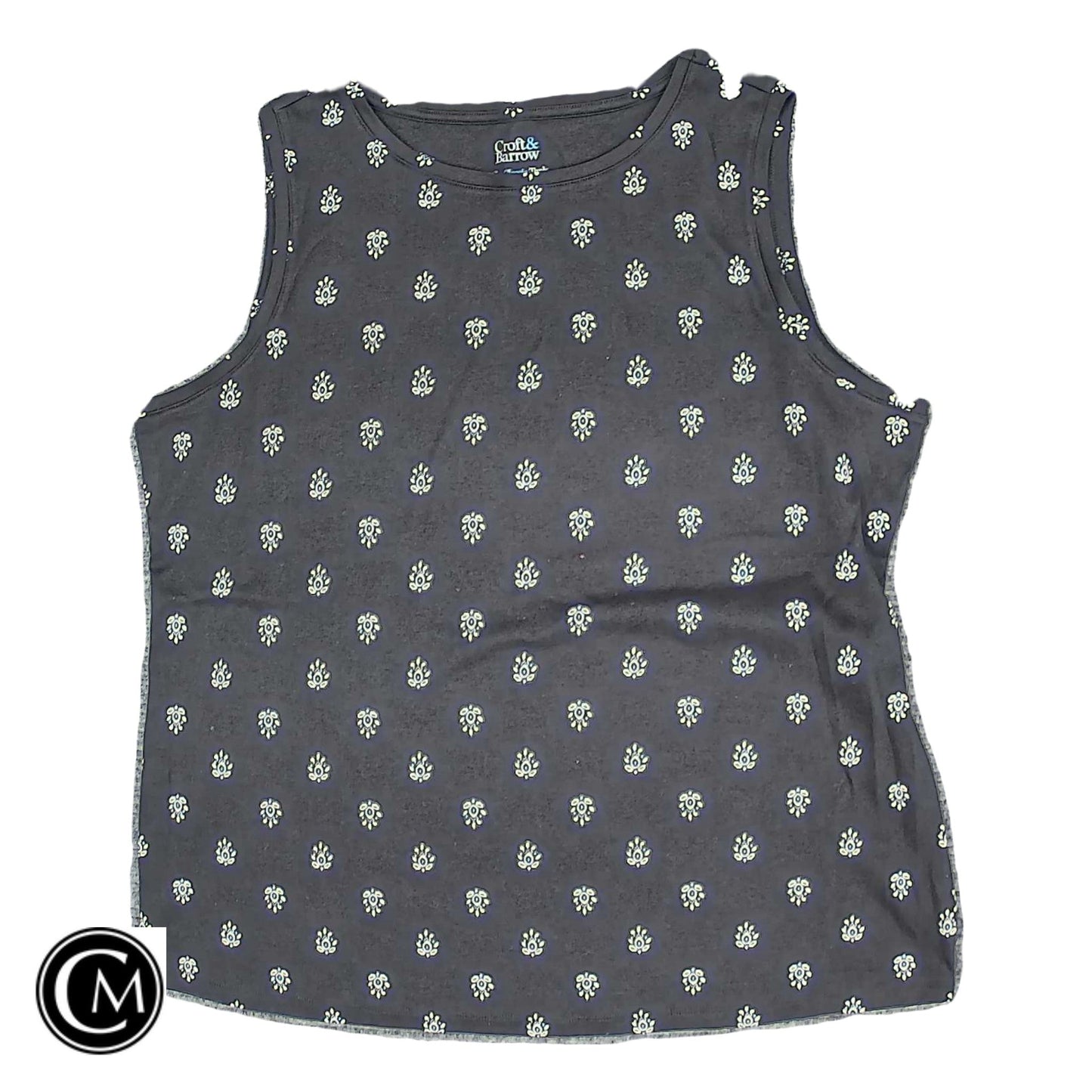 Top Sleeveless By Croft And Barrow In Black & Cream, Size: Xxl