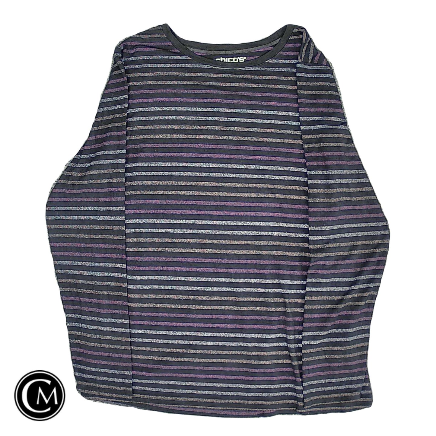Top Ls By Chicos In Black & Purple, Size: L