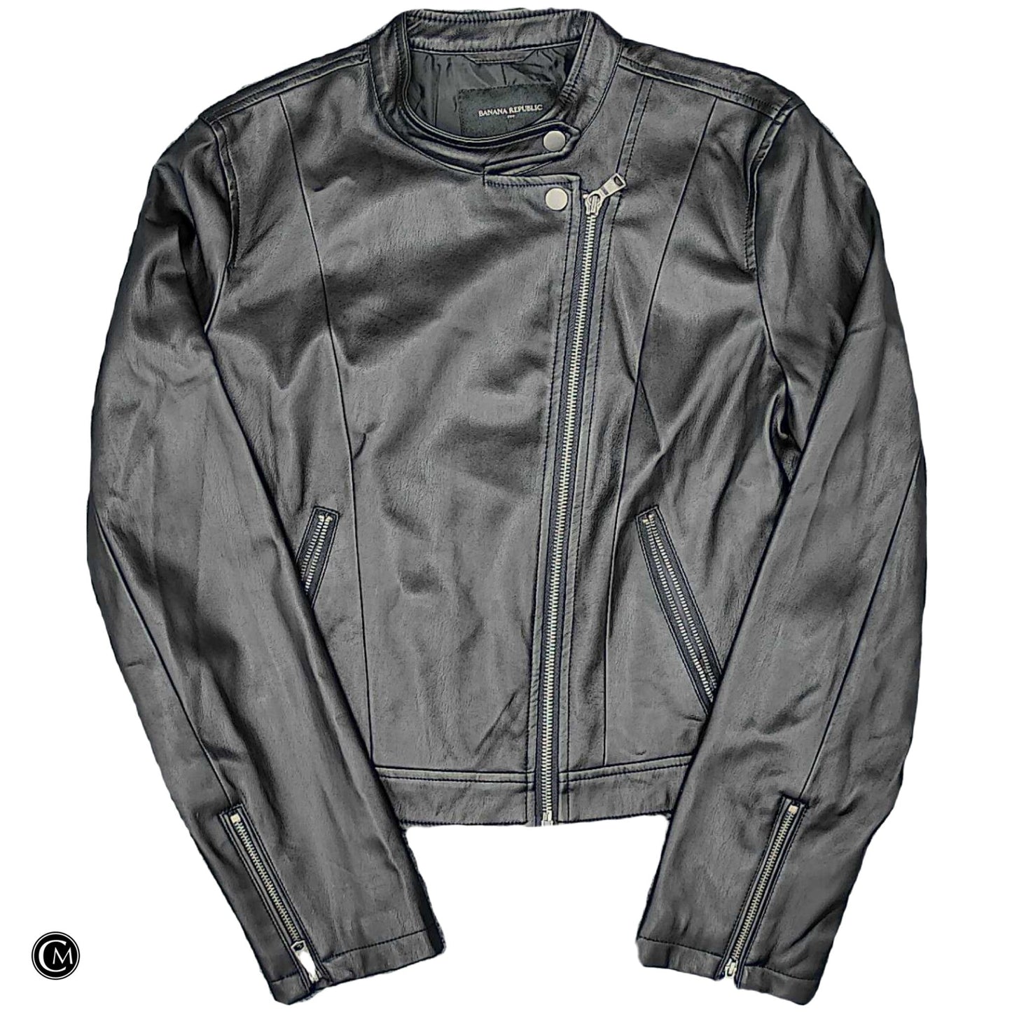Jacket Moto By Banana Republic In Black, Size: M