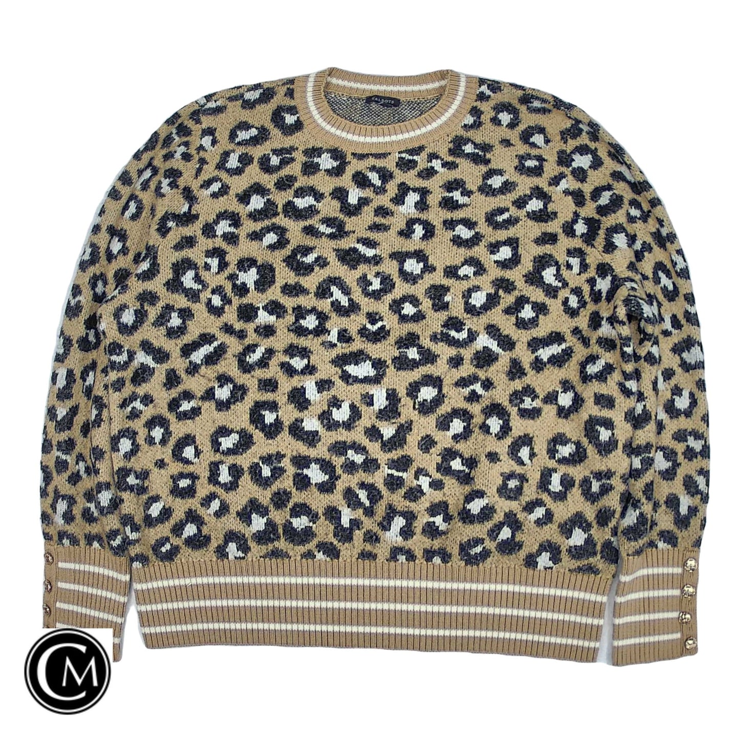 Sweater By Talbots In Animal Print, Size: Xl