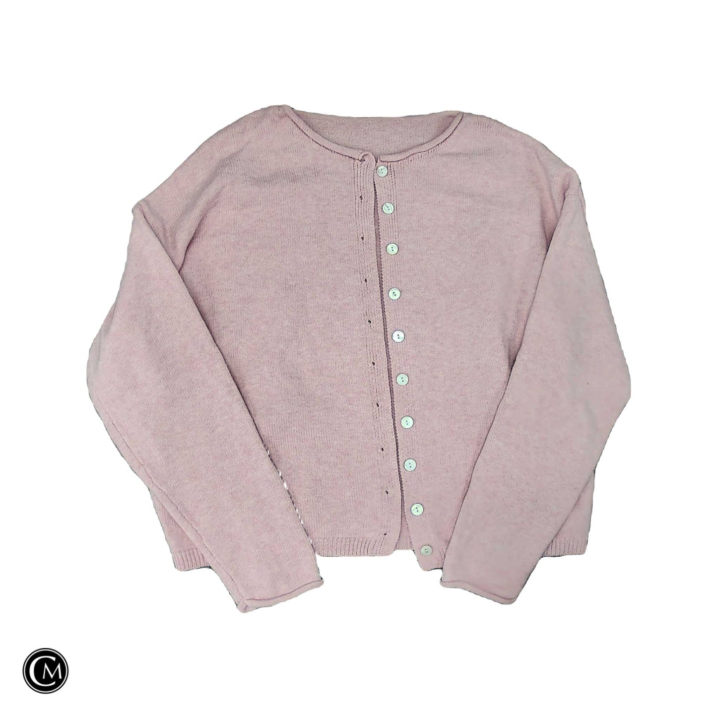 Sweater Cardigan By Clothes Mentor In Pink, Size: L