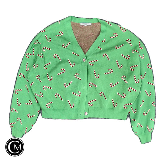 Sweater Cardigan By Grayson Threads In Green & Red, Size: Xl