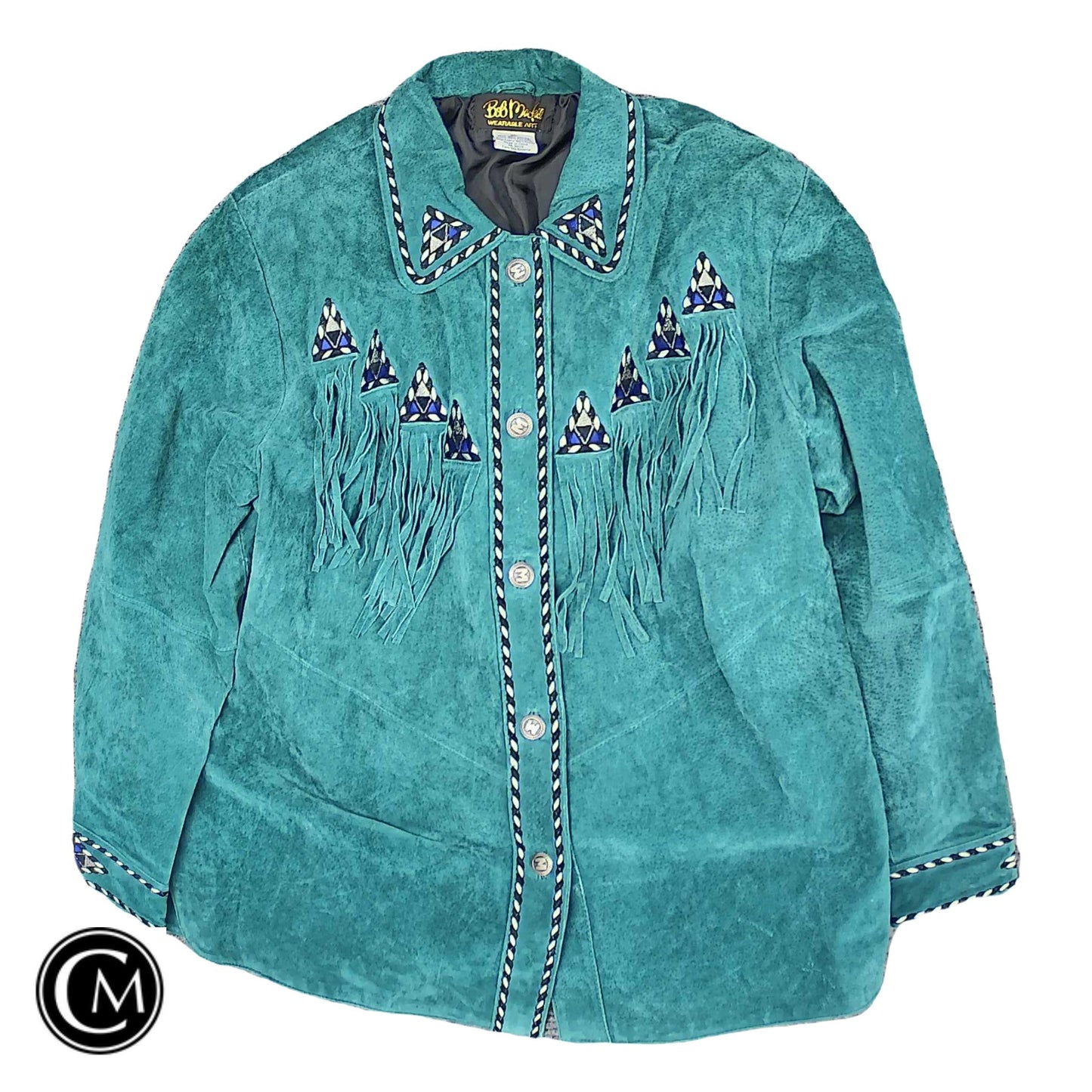 Jacket Leather By Bob Mackie Qvc In Teal, Size: Xl