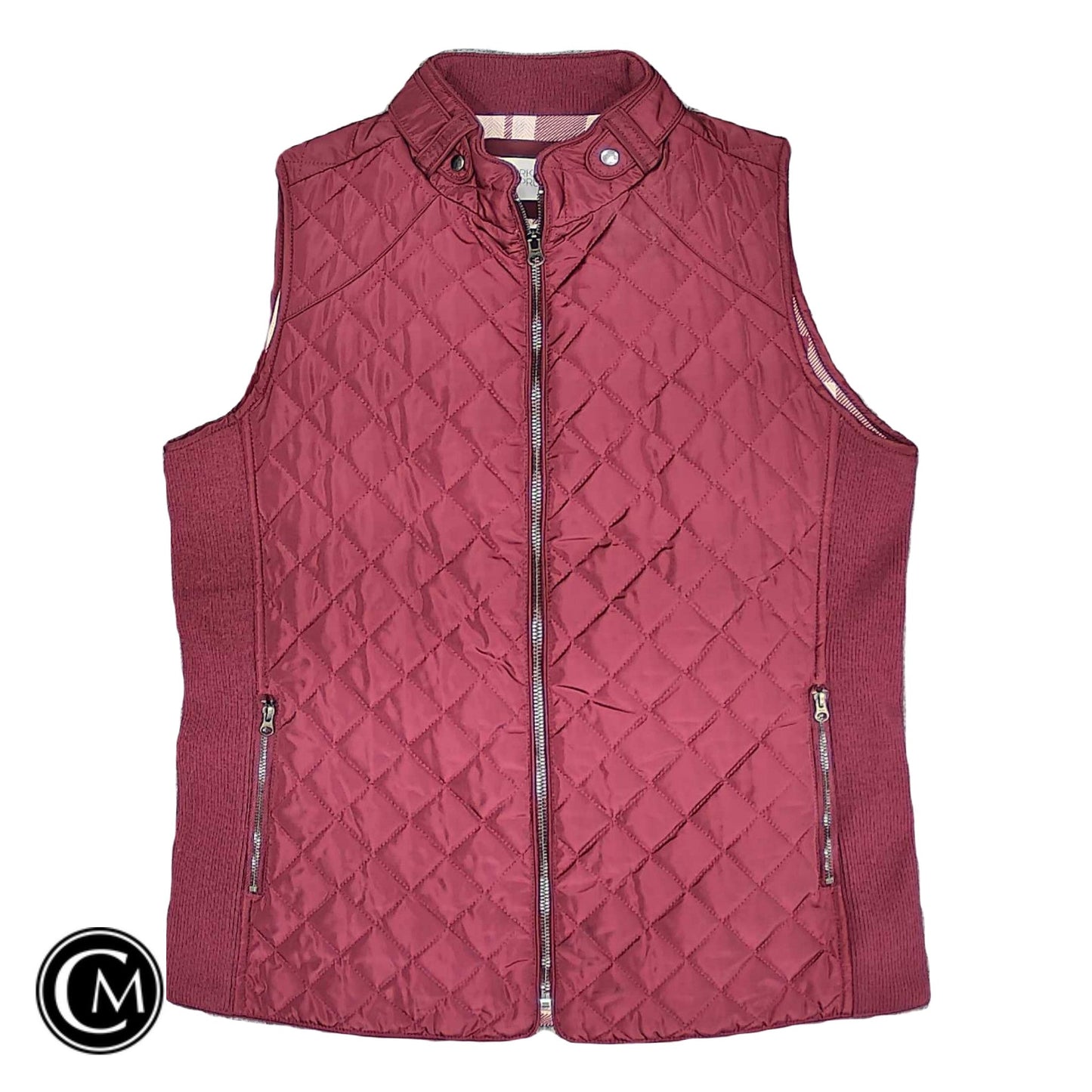 Vest Puffer & Quilted By Market & Spruce In Maroon, Size: M