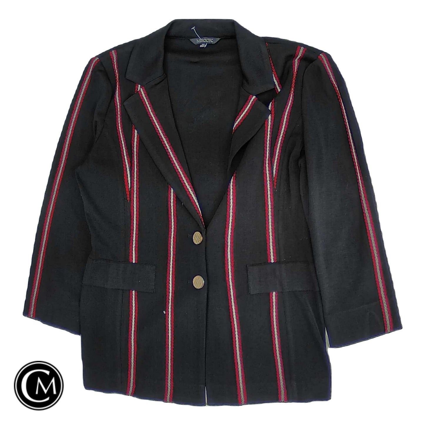 Blazer By Misook In Black & Red, Size: Xs
