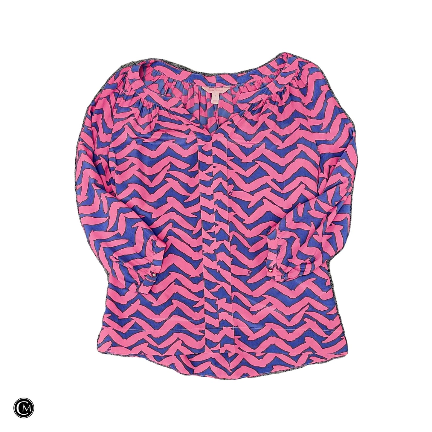 Blouse Designer By Lilly Pulitzer In Pink & Purple, Size: S