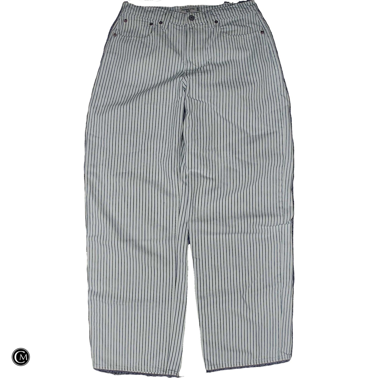 Jeans Wide Leg By Abercrombie And Fitch In Blue & White, Size: 10