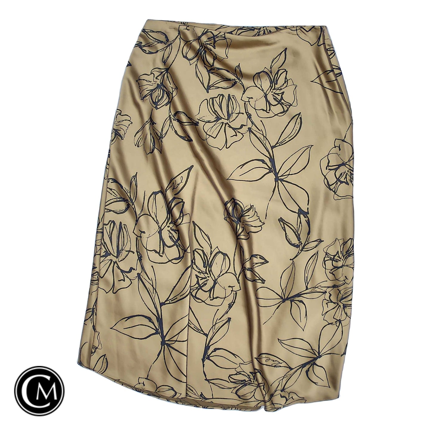 Skirt Midi By Karl Lagerfeld In Black & Tan, Size: 16