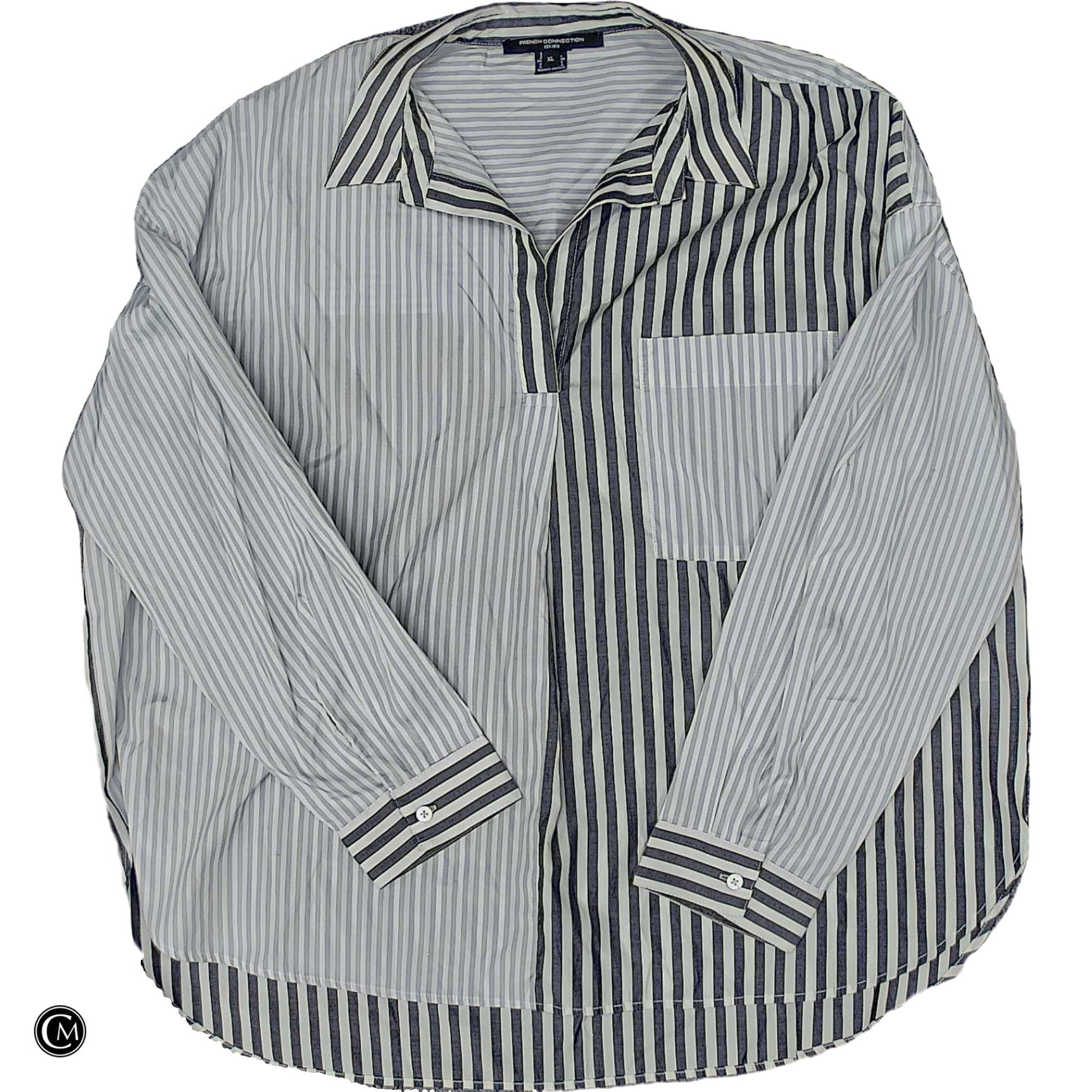 Top Ls By French Connection In Grey & White, Size: Xl image 1