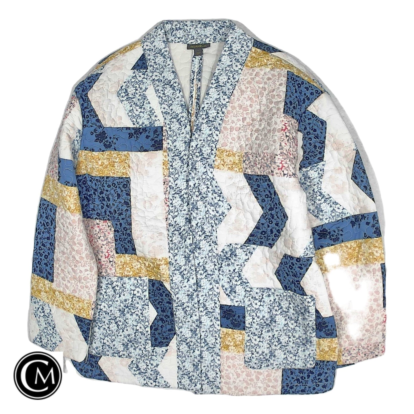 Jacket Other By Style And Company In Blue & White, Size: L