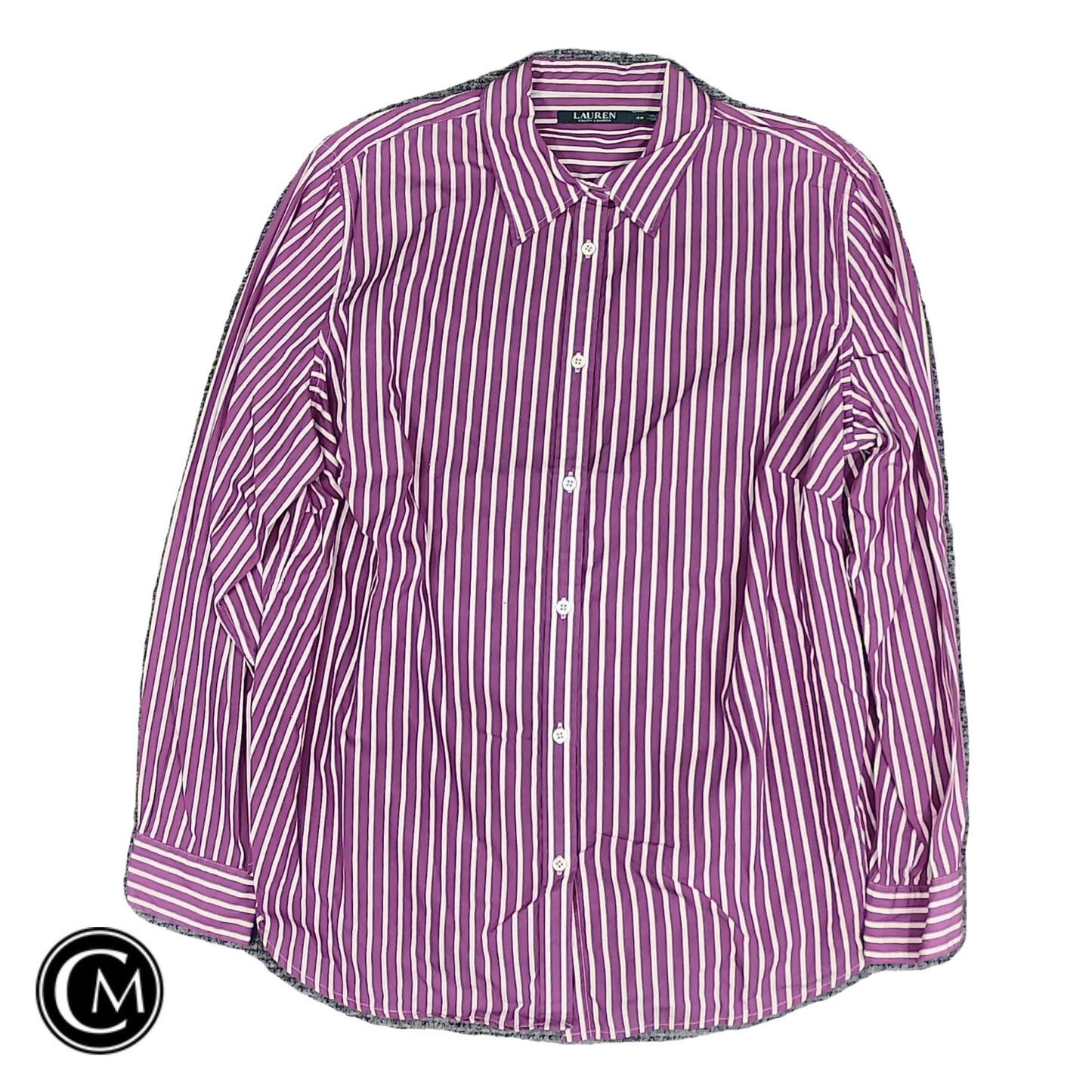 Top Ls By Lauren By Ralph Lauren In Purple & White, Size: 16