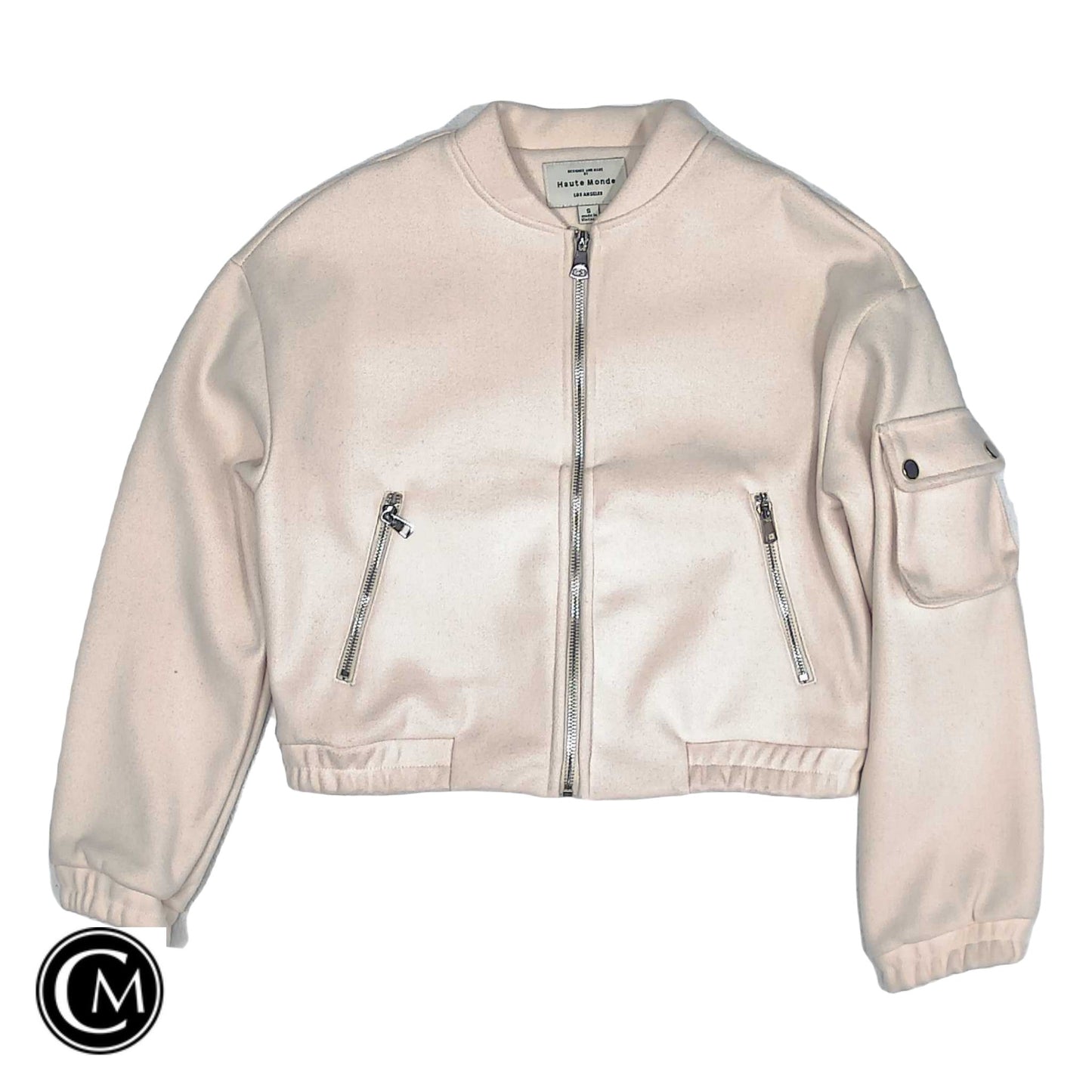 Jacket Moto By Haute Monde In Beige, Size: S