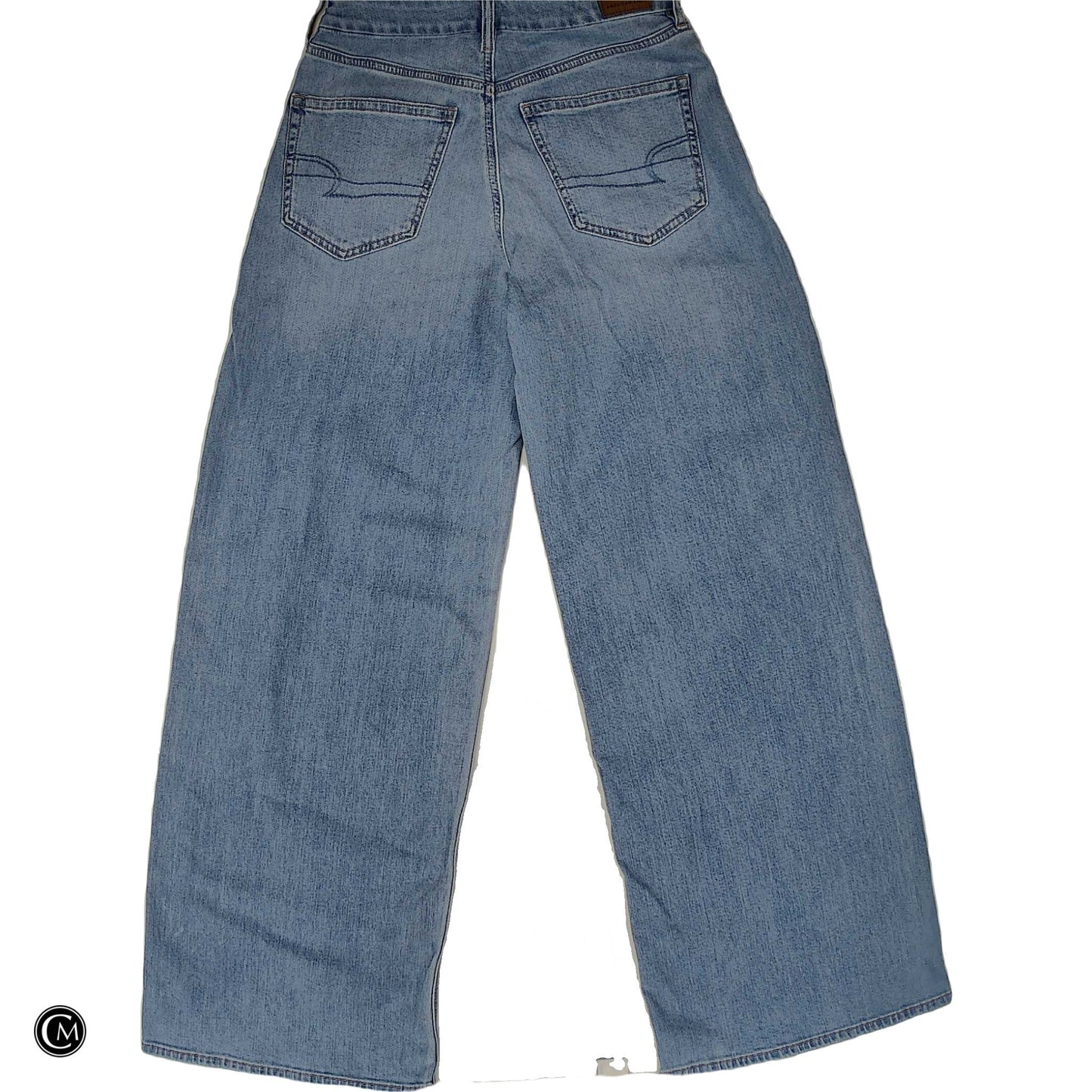 Jeans Wide Leg By American Eagle In Blue Denim, Size: 4