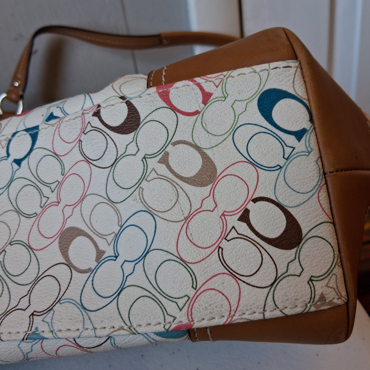 Diaper Bag Designer By Coach In Multi, Size:Large