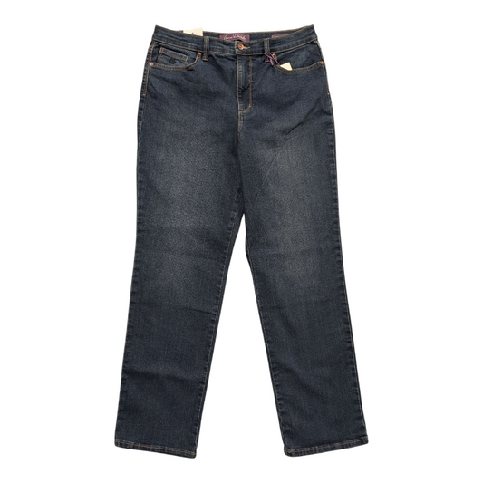 Jeans Straight By Gloria Vanderbilt In Blue Denim, Size:14