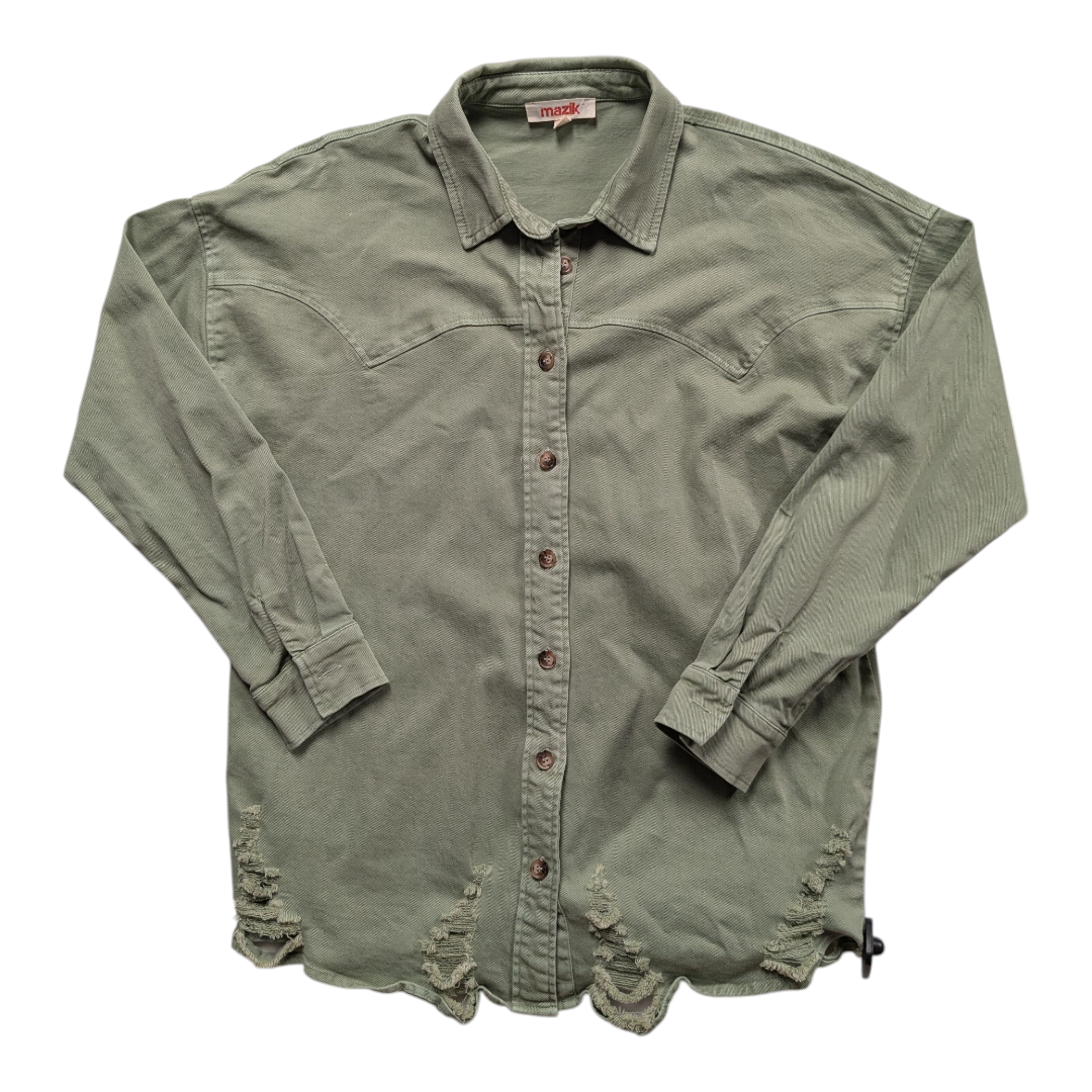 Jacket Denim By Mazik In Green, Size:M
