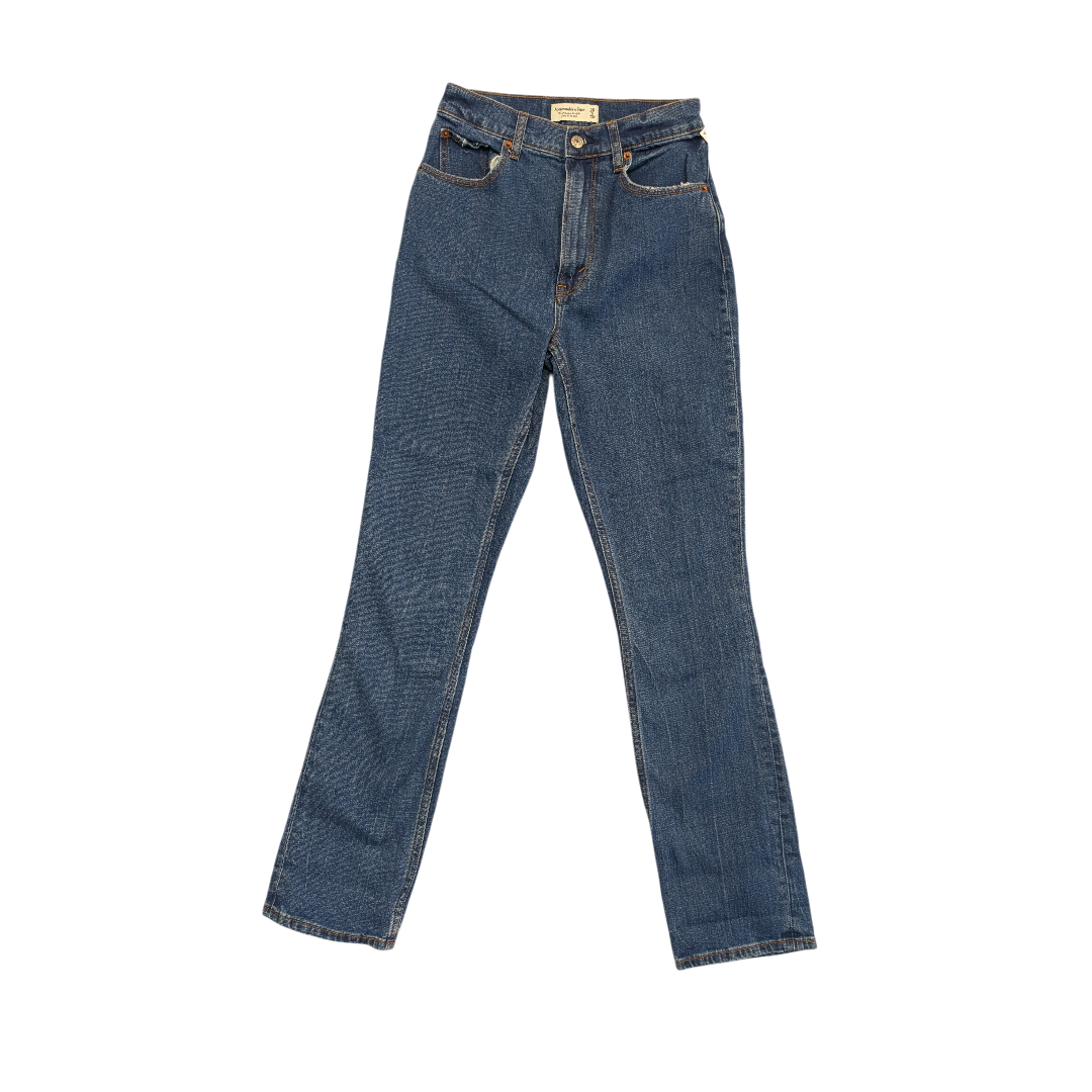 Jeans Straight By Abercrombie And Fitch In Blue Denim, Size:0
